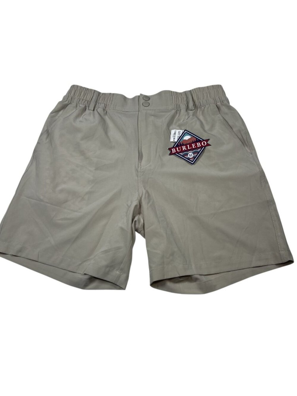 Burlebo Mens Beige Everyday Shorts Size Medium Stretch Casual Performance NWT